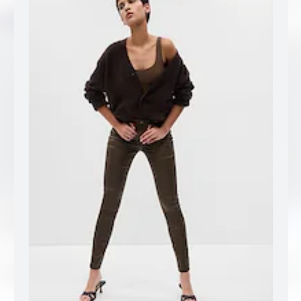 Women's GAP 1969 Always Skinny Cargo Pants Olive Green